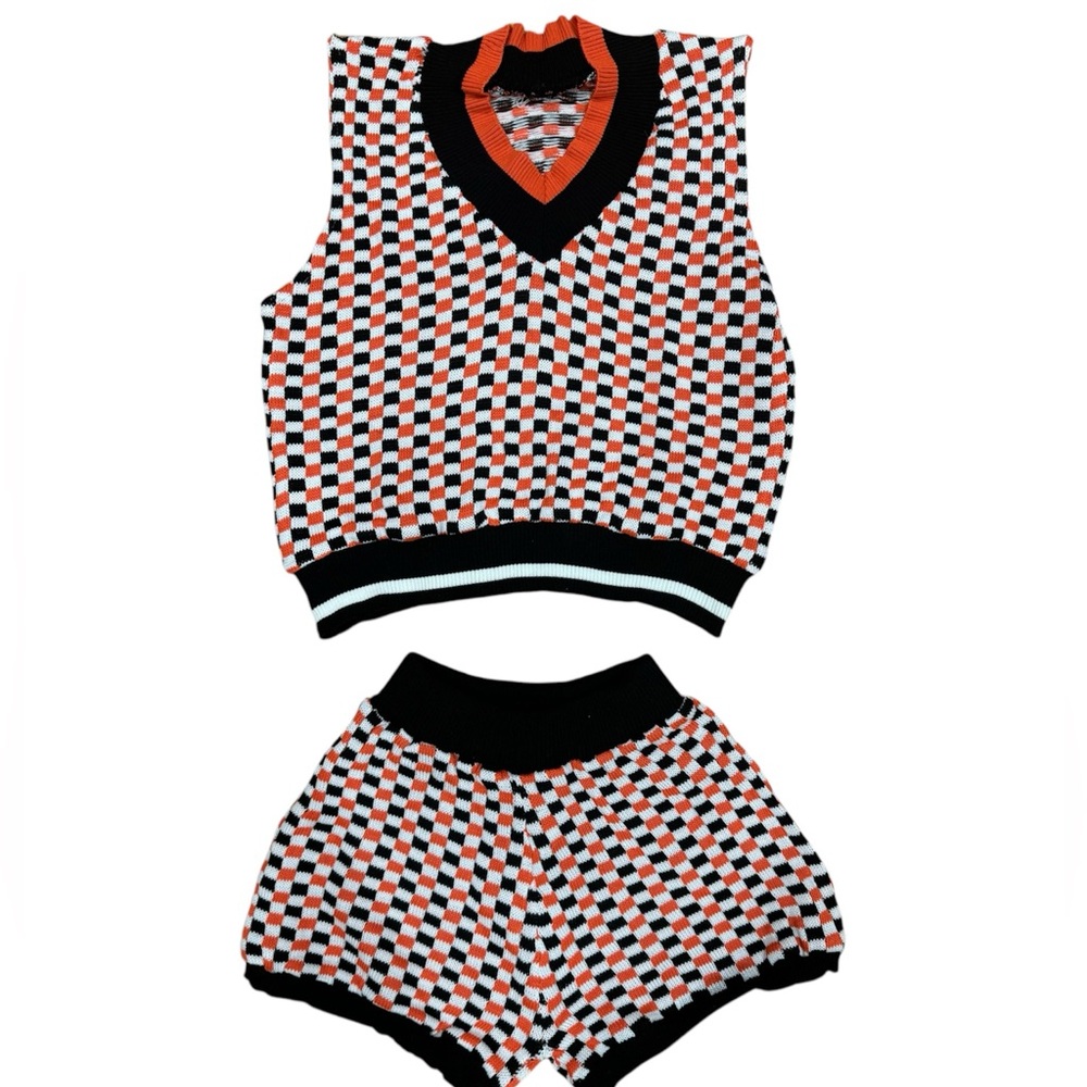 Knitted biker short set